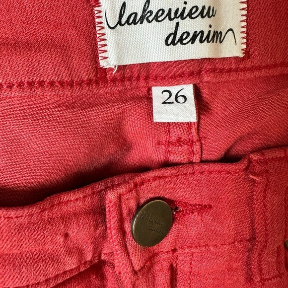 Lakeview Denim Red Skinny Jeans - Picture 5 of 10